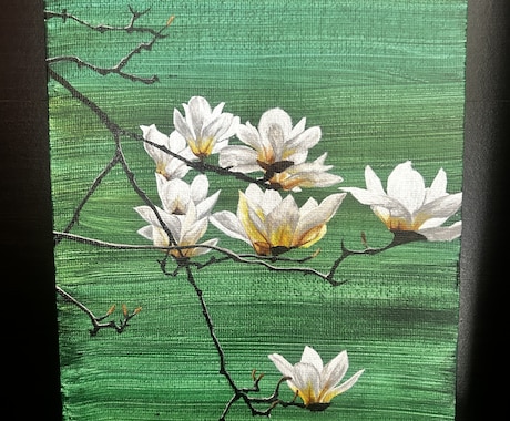 お花の個性あるアクリル画描きます 部屋に飾りたくなるシンプルだけど個性的な植物アート イメージ2
