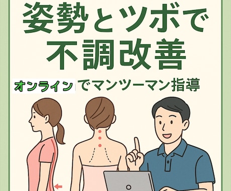 東洋医学×姿勢のオンライン健康相談をします 肩こり・腰痛・疲れが取れない方へ イメージ1