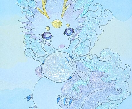 貴方を癒やす小さい守護龍を描きます 持ち歩ける貴方だけのお守りイラストお部屋を癒し空間に イメージ2