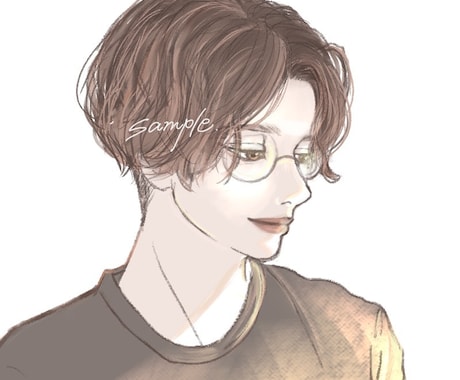 儚くて優しい少しだけ影のある男性アイコン制作します アカウントを優しい雰囲気かつクールに｜サムネや挿絵・表紙にも イメージ1