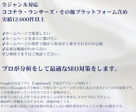 プロ22年が丁寧に満足するまで！制作につきあいます プロが分析して強いSEO！集客に強い！ホームページ！作成 イメージ2