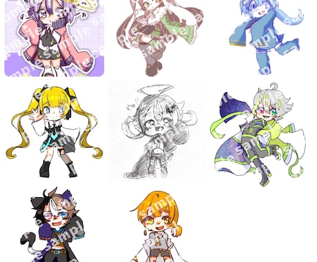 ご希望・予算に合わせて立ち絵やSDイラスト描きます 用途・点数・ご予算に応じて内容をご提案します イメージ2