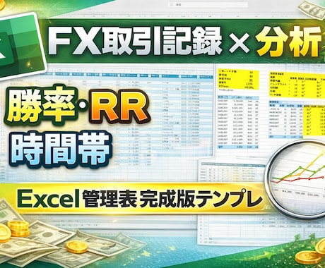FX取引を振り返るExcel管理表を提供します 記録を続けるほど「自分の勝ちパターン」が見えてきます イメージ1