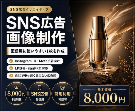 SNS広告画像を制作します 配信用に使いやすい広告バナーを制作 イメージ1