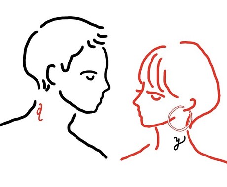 カップルに☺︎オシャレ線画かきます シンプルでおしゃれ線画描きます。記念日のプレゼントに人気！ イメージ1
