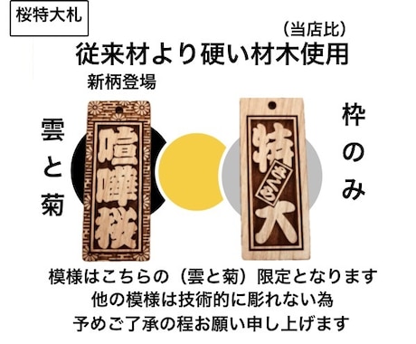 特大札・新柄❗️桜の木使用しています 固い材質使用により細かい模様を実現　夏祭りにおすすめです イメージ2