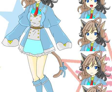 魔道士系の猫娘キャラデザとなっています 魔道士系をモチーフにした猫娘キャラデザとなっています。 イメージ1