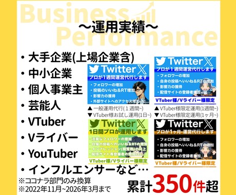 法人様・個人事業主様限定！Ｘを１週間～運用します 貴社のX(Twitter)を運営代行！上場企業など実績多数◎ イメージ2