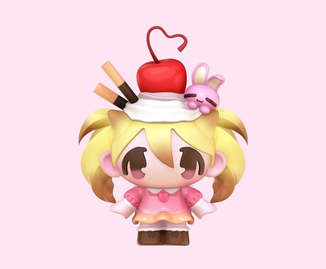 デフォルメキャラの3Dモデリング承ります 各種SNSアイコンなどにご利用いただけます♪ イメージ1