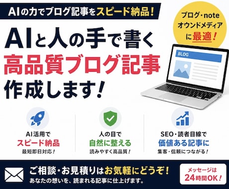 AIと人の手で読まれるブログ記事を執筆します AI活用で高速納品、最後は人の目で自然に整えます イメージ1