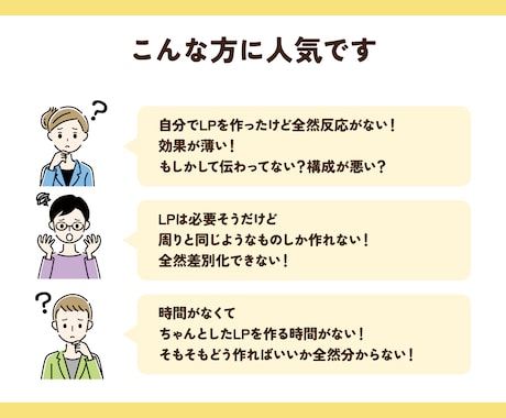 売れる仕組みをデザインに組み込んだLPを作ります 「伝わる」「かわいい」「見栄えがいい」だけじゃ集客は難しい イメージ2
