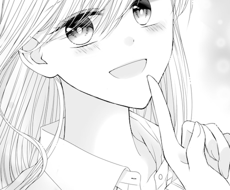 少女漫画風モノクロイラストをお安く描きます SNSアイコンや商用ok！少女漫画な絵柄の白黒イラストです！ イメージ1