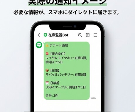 GASでスプシの変更をLINEへ自動通知します 在庫・納期・ステータスを24時間自動監視！スマホに即通知 イメージ2