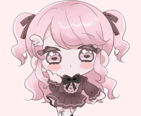 可愛い絵柄のアイコン・ミニキャライラスト描きます キラキラした少女のイラストが得意です。商用利用料込。 イメージ2