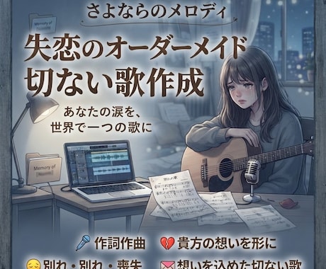 あなただけのオーダーメイドラブソングを制作します 大切な人との思い出をあなただけの１曲に イメージ2