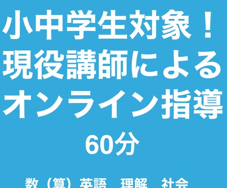 小中学生を対象にオンライン指導いたします 小中学生対象！現役個別指導塾講師がオンライン指導いたします！ イメージ1