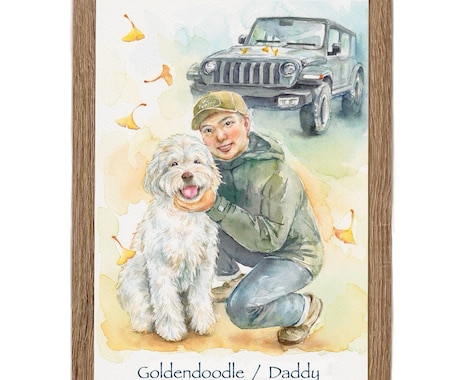 ペット似顔絵　手描きの水彩画で優しく描きます 犬・猫その他ペット全般の似顔絵/プレゼントにもオススメ◎ イメージ2