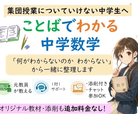 集団授業についていけない子のために数学を教えます イメージ1
