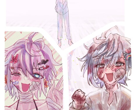 イラスト描きます！アイコン　1枚絵等　受け付けます 独特の世界観の絵を描きます　病み系で可愛い子が好きです イメージ2