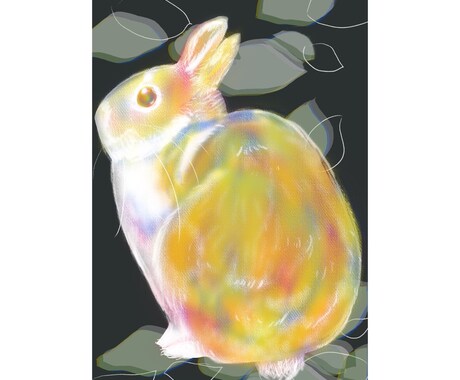 ペット・動物を三原色キャンバス風で描きます 三原色ならではの、素朴で鮮やかなふわっとした発色です。 イメージ2