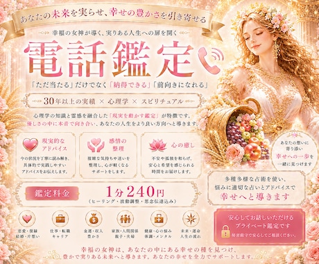 鑑定歴30年以上✨現実を好転させる電話鑑定をします ✨「ただ当たる」だけでなく「納得できる」「前向きになれる」 イメージ2