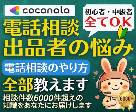 出品者様向け⭐️ココナラ電話相談の悩み即解決します 実績6000件超❗登録34日でプラチナ❗初心者にも丁寧に解説 イメージ1