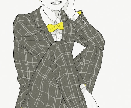 シンプルな全身絵 バストアップイラストを描きます お気に入りのコーデや服装を 立ち絵でもお好きなポーズでも イメージ2