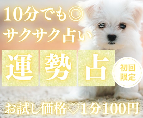 お試し10分でサクッと、あなたのこれからを占います 【7月末まで♡初回限定】1分200円→100円｜運気の流れ イメージ1