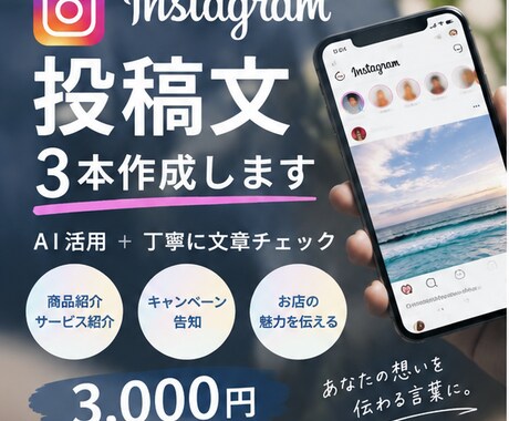 Instagram投稿文を3本作成します イメージ1