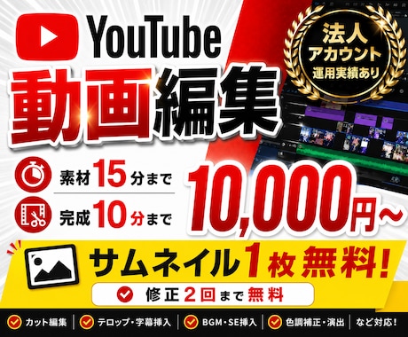 YouTubeサイズの動画編集を行います