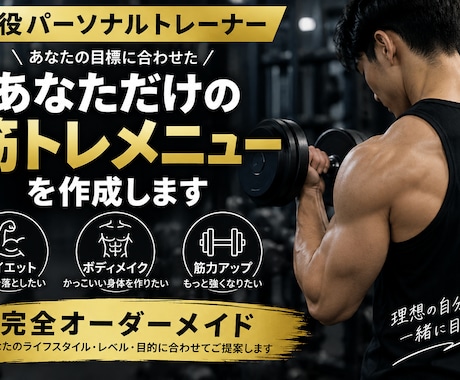 現役トレーナーが専用筋トレメニューを作成します イメージ1