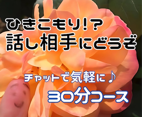 ひきこもりご本人様専用ヾ(••`話し相手になります 元幼稚園教諭が30分間寄り添います。LINE感覚でどうぞ♪ イメージ1