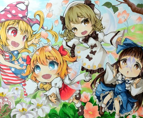 東方のイラスト原画を作成します 世界で1つだけ！ぷにかわなキャラをお届けします！ イメージ2