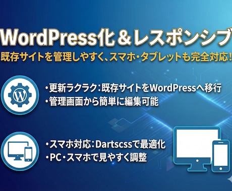 既存サイトをWordpressで作成いたします 1週間以内に構築｜問い合わせ、ブログ設置、編集機能、SEO込 イメージ2