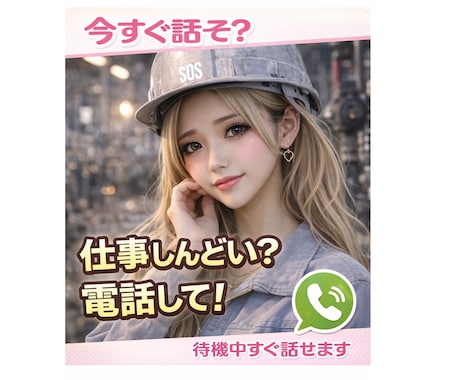 今すぐ話そ？仕事しんどい人の電話待ってます 5分だけでもOK 愚痴・限界・辞めたい気持ち聞きます イメージ1