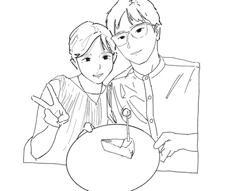 ゆるくシンプルめな似顔絵かきます ご結婚やメッセージの挿し絵などにどうぞ! イメージ2
