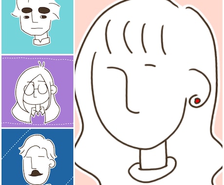 最短即日●シンプルな似顔絵描きます シンプルながら似ているキャラクターを描きます イメージ1