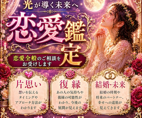 至高鑑定【タロット×月光霊視】縁結び鑑定します 出会い・恋愛の悩み専門☆新たな縁がつながる時期をタロット鑑定 イメージ1