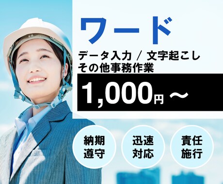 ワード(データ入力/文字起こし/他)を代行します 理想のワードデータを短期間かつ格安で作ります。 イメージ1