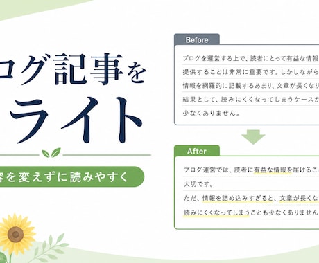 ブログ記事を読みやすい文章にリライトします イメージ1