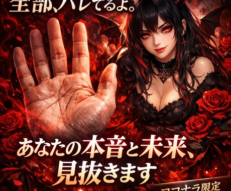 悪魔があなたの手相から“本当の運命”を暴きます あなたの手相でなんでも占います！ イメージ2