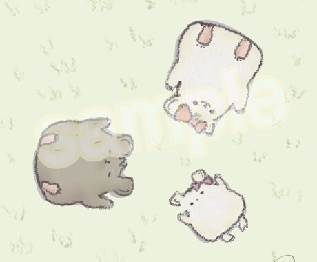 人、動物、物、お好きなイラスト"2種類"描きます 可愛いイラスト、バージョンの違うものを2種類描きます♪ イメージ2
