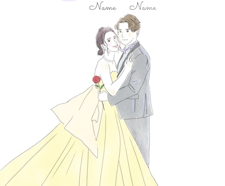ウェルカムボード・結婚式イラストます オシャレで柔らかい雰囲気のウェルカムボードを作成します♡ イメージ1