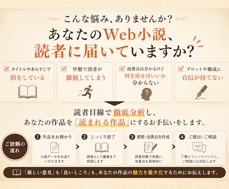 Web小説作品を本気で読んで感想をお伝えします 読者目線＋作者目線で丁寧にレビューします イメージ2
