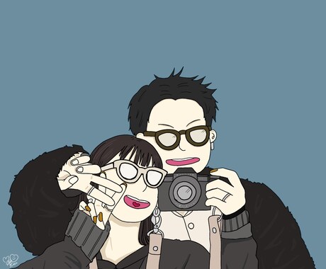 カップルフォト描きます だいすきな人とのイラストフォト作ります♡ イメージ2