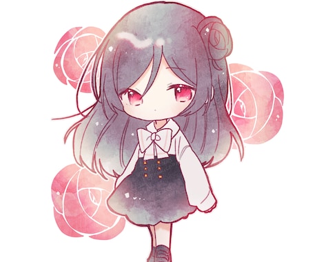 水彩風ミニキャライラストをお描きします ふんわり、キラキラした雰囲気をご希望の方へ イメージ2