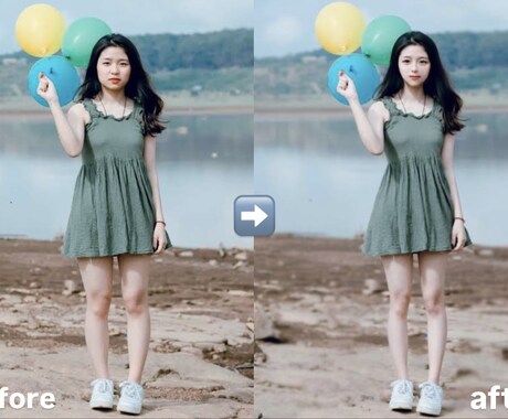 人物を美しくより際立たせます 顔、体型の加工・合成・余分な背景の削除 イメージ2