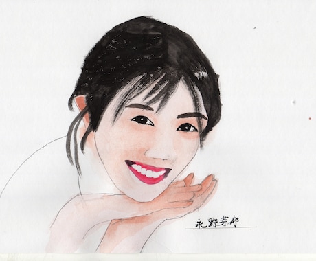 貰って嬉しいお部屋に飾れる可愛い似顔絵ます 水彩画の手描き似顔絵１枚１枚丁寧にえがきます イメージ2