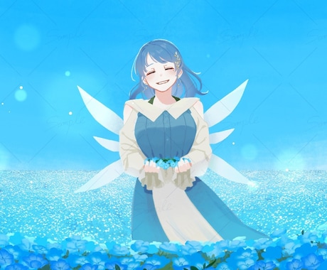 主線なし絵柄で雰囲気の良い一枚絵を描きます イメージ1