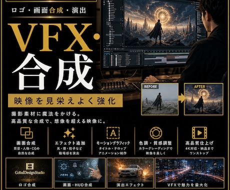VFX合成編集を追加します 映像に合成や演出を加える編集制作 イメージ1